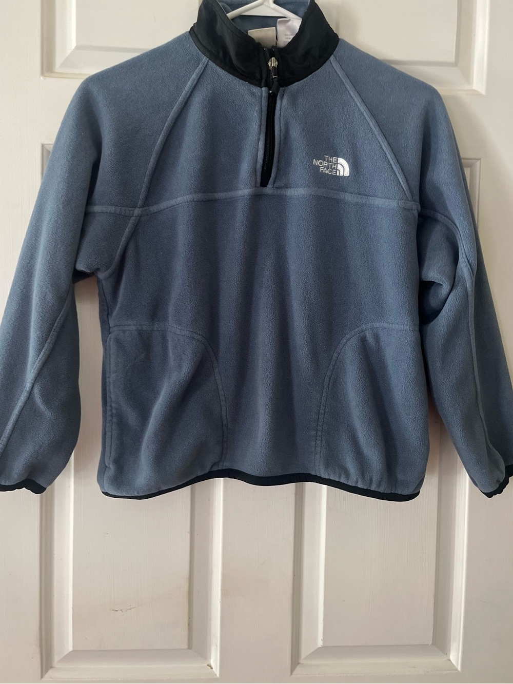 The North Face gray Half-Zip Fleece with Black Trim